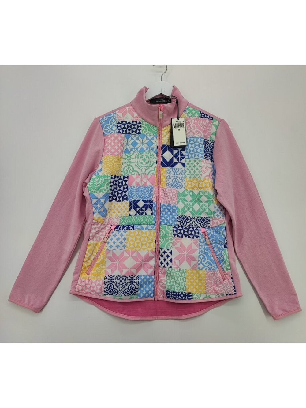 RLX Ralph Lauren Women’s M Golf Jacket Multicolor Geometric Full Zip